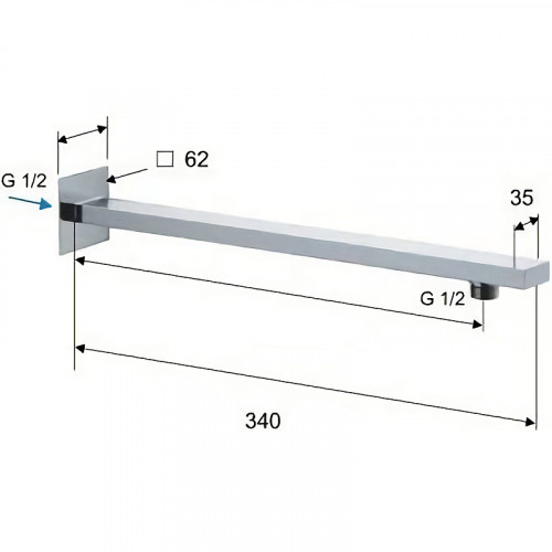Кронштейн для верхнего душа Remer 348Q30 Хром латунь на стену