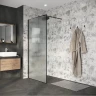 Душевая перегородка Niagara Nova 100х13 NG-781-10BLACK профиль Черный матовый стекло Колотый лед