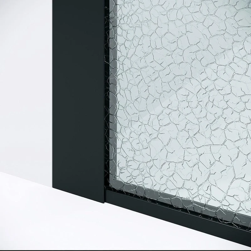 Душевая перегородка Niagara Nova 100х13 NG-781-10BLACK профиль Черный матовый стекло Колотый лед