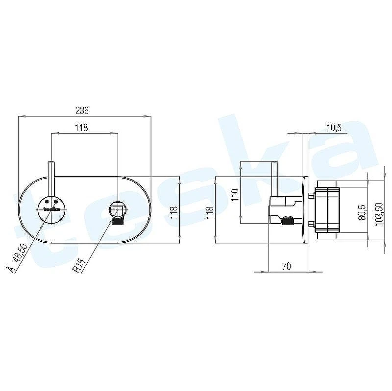 Гигиенический душ со смесителем Teska Alia BTK6600 Хром