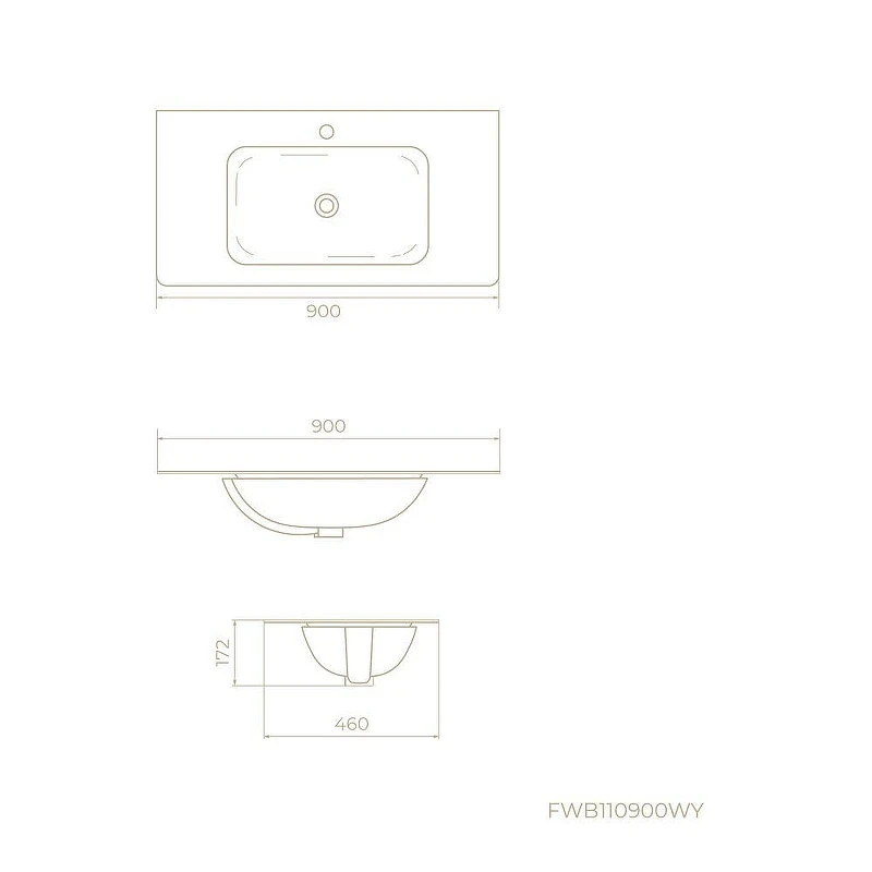 Мебельная раковина Knotlor Грация 90 FWB110900WY цвет Белый матовый