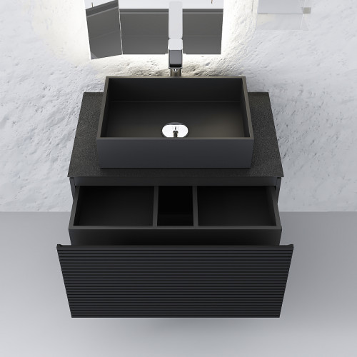 Тумба под раковину Jorno Stone 80 Stn.01.80/P/A/JR подвесная Антрацит МДФ / ЛДСП