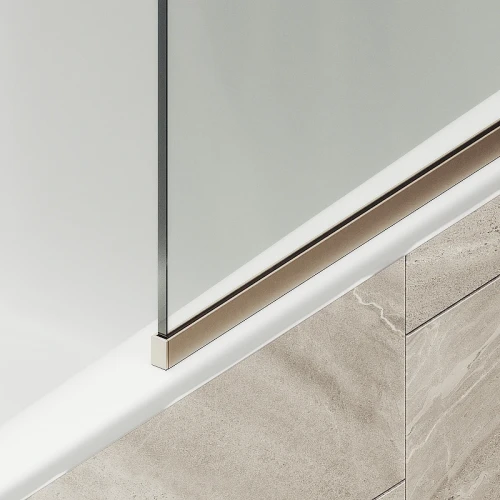 Шторка на ванну Maybah Glass MGV-131-2у 340x1400 в узком профиле Бронза стекло прозрачное