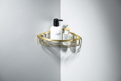 Полка корзина Aquatek AQ4906BG угловая цвет Золото шлифованное