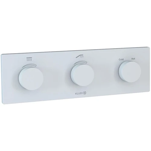 Смеситель для душа Kludi PushTronic 3830053-00 с термостатом Белый матовый