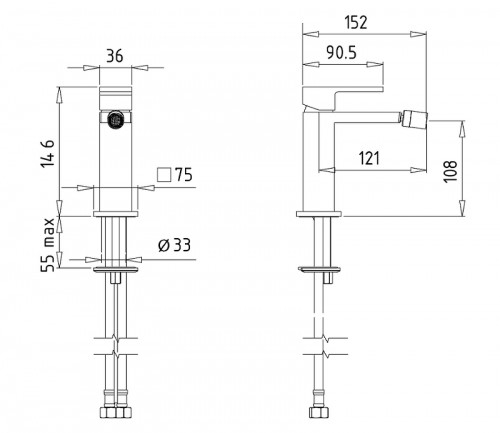 Смеситель для биде Migliore Kvant 30437 Черный матовый латунь