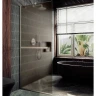 Душевая перегородка Maybah Glass MGD-1460-5у 990х1950 в узком профиле с полотенцедержателем Хром матовый стекло бронзовое матовое