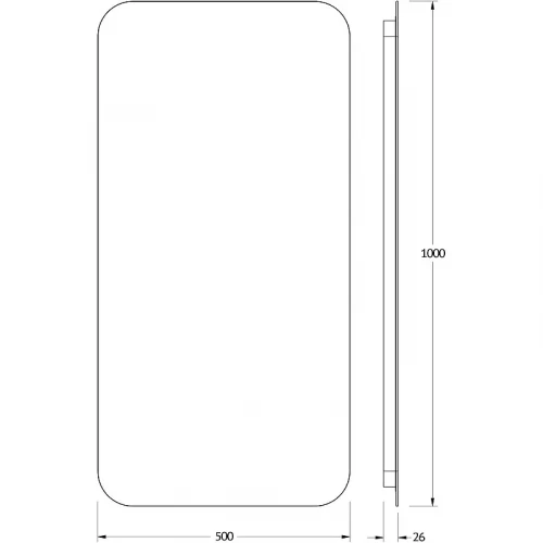 Зеркало Defesto Opti 50x100 DF 2815S с подсветкой 28W-3000К/Сенсорный выключатель/Теплый белый свет