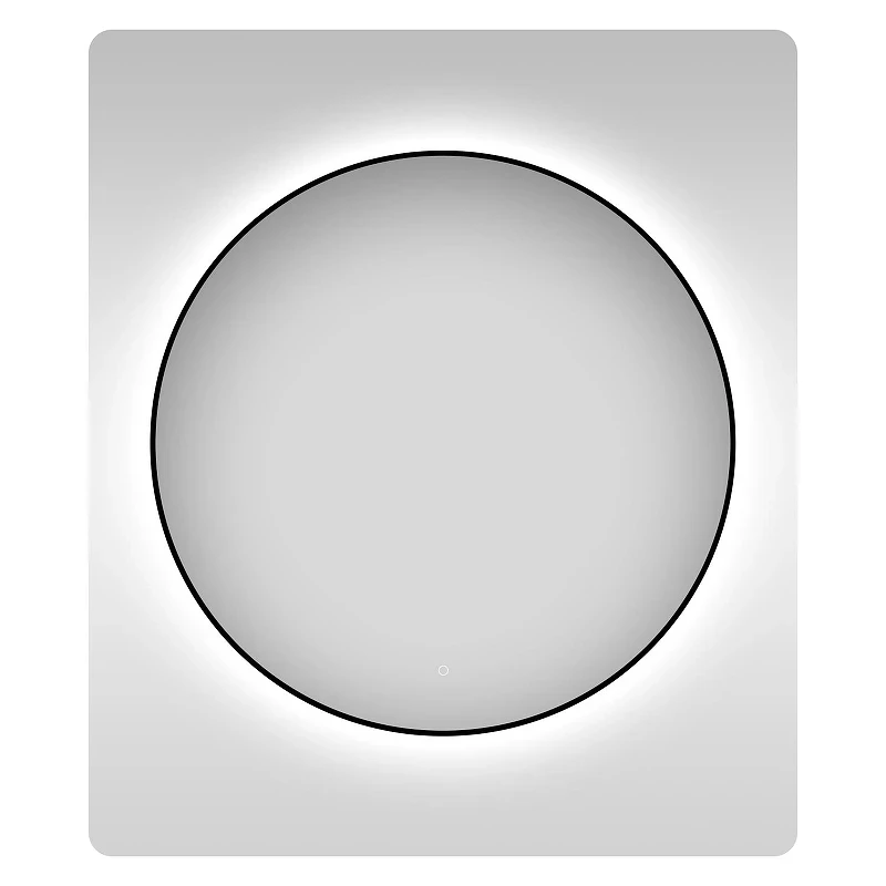 Зеркало Wellsee 7 Rays' Spectrum 90 172200170 с подсветкой цвет Черный матовый с сенсорным выключателем