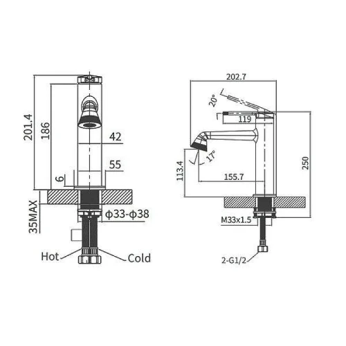 Смеситель для раковины Arrow AMP11855H цвет Черный матовый
