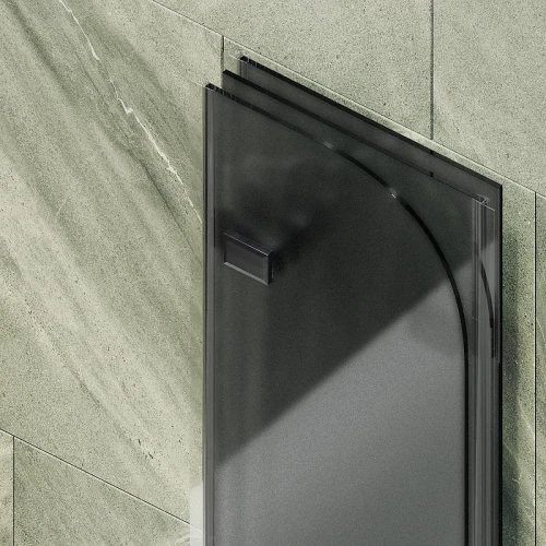 Шторка для ванны Maybah Glass MGV-582-6 750х1400 складная 3 секции Черный стекло графитовое матовое