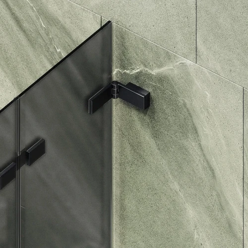 Шторка для ванны Maybah Glass MGV-582-6 750х1400 складная 3 секции Черный стекло графитовое матовое