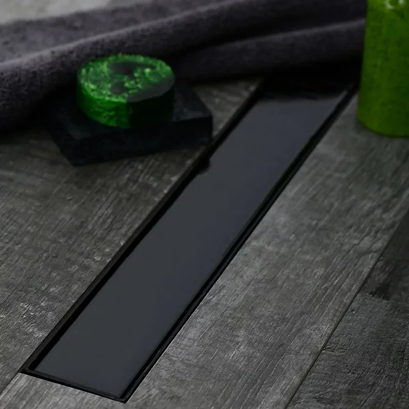 Душевой лоток Veconi Klasik Black 450 V450KB с Черной матовой решеткой / под плитку