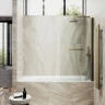 Шторка для ванны Maybah Glass MGV-781-2 600х1400 поворотная на монопетле с полотенцедержателем Бронза стекло сатиновое