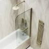 Шторка для ванны Maybah Glass MGV-781-2 600х1400 поворотная на монопетле с полотенцедержателем Бронза стекло сатиновое