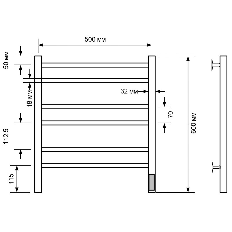 Электрический полотенцесушитель Comfysan Noumi EC-6 60x50 013691 Хром
