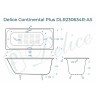 Чугунная ванна Delice Continental Plus 170x70 DLR230634R-AS с отверстиями под ручки с антискользящим покрытием