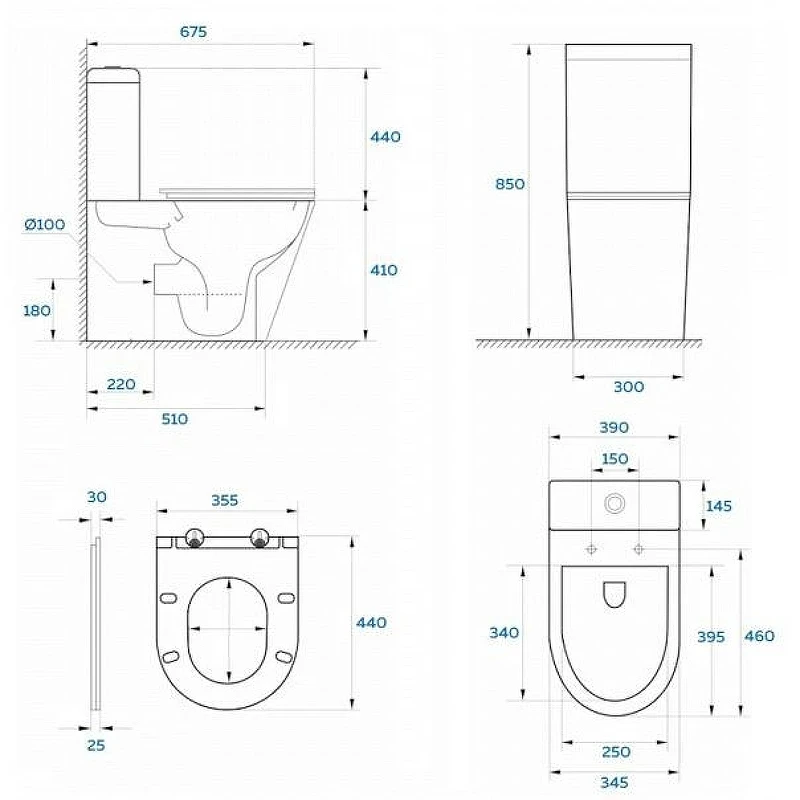 Унитаз компакт WellWant Aura WWUN2113WS цвет Белый с бачком и сиденьем Микролифт