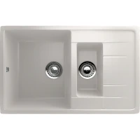 Кухонная мойка Ulgran Classic U-205-331 Белая искусственный камень (литьевой мрамор) встраиваемый