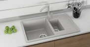 Кухонная мойка Ulgran Classic U-205-331 Белая искусственный камень (литьевой мрамор) встраиваемый