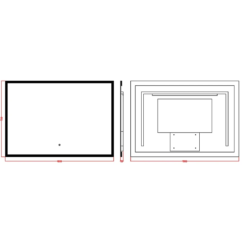 Зеркало Boheme Modern 100x70 544-100 с подсветкой с сенсорным выключателем стекло