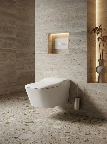 Унитаз биде Arrow AKB2130EWH подвесной цвет Белый глянцевый с сиденьем Микролифт