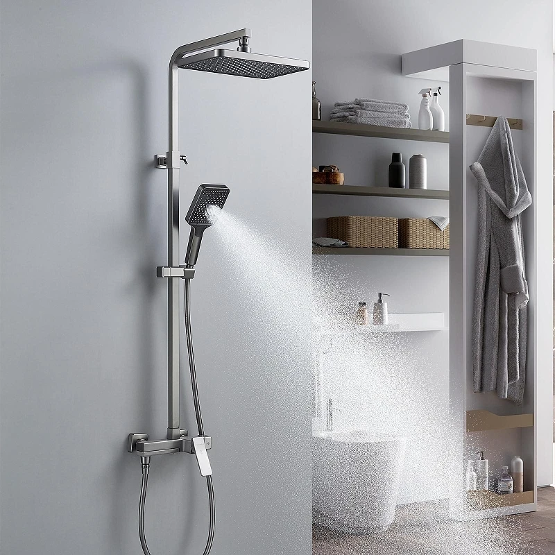 Душевая система Shevanik S4636T цвет Оружейная сталь