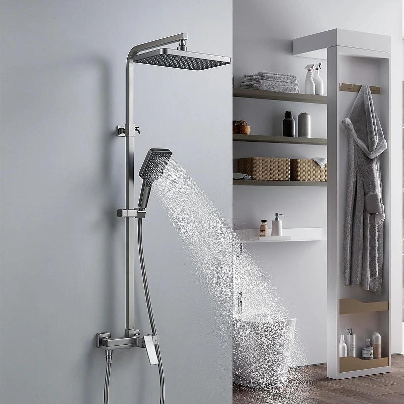 Душевая система Shevanik S4636T цвет Оружейная сталь