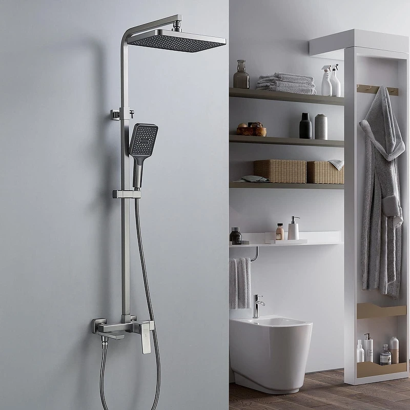 Душевая система Shevanik S4636T цвет Оружейная сталь