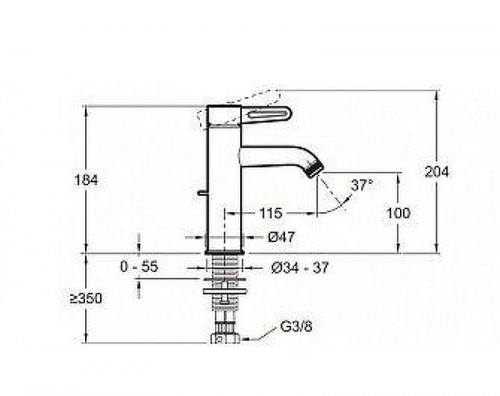 Смеситель для раковины Jacob Delafon Nouvelle Vague E78336-BLV цвет Черный матовый