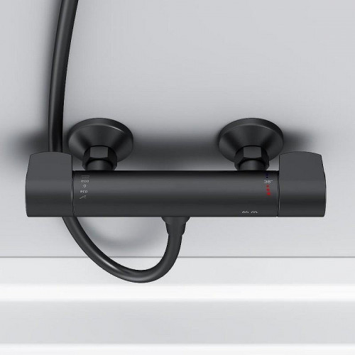 Смеситель для душа AM.PM X-Joy F85A40022 с термостатом Черный матовый