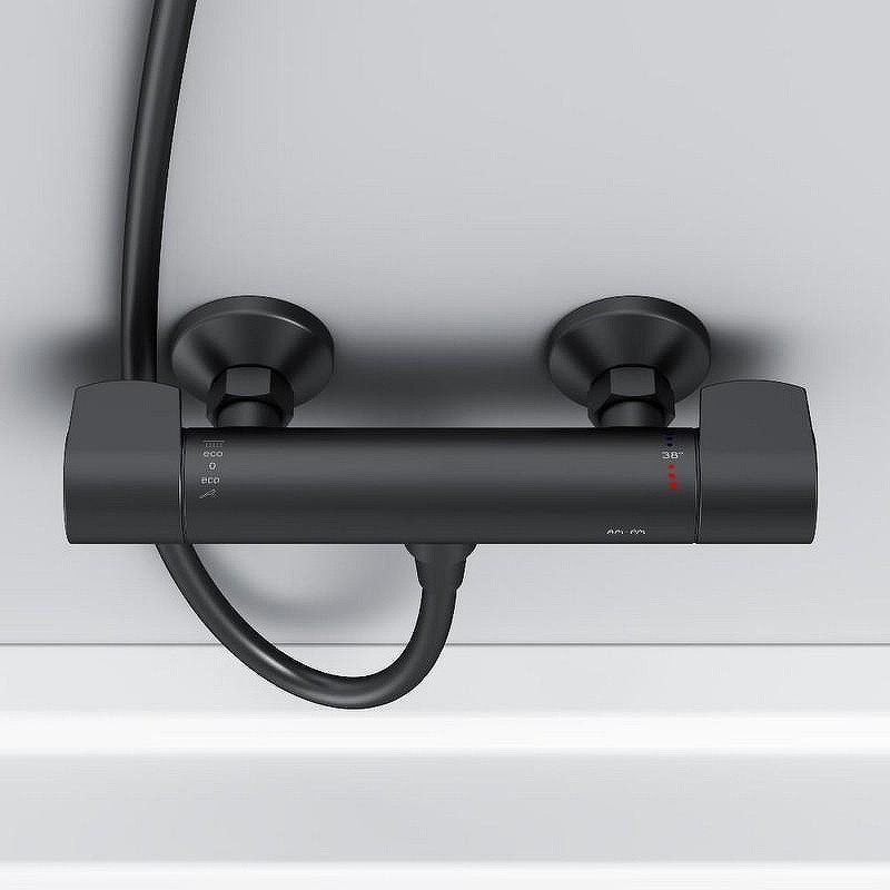 Смеситель для душа AM.PM X-Joy F85A40022 с термостатом Черный матовый