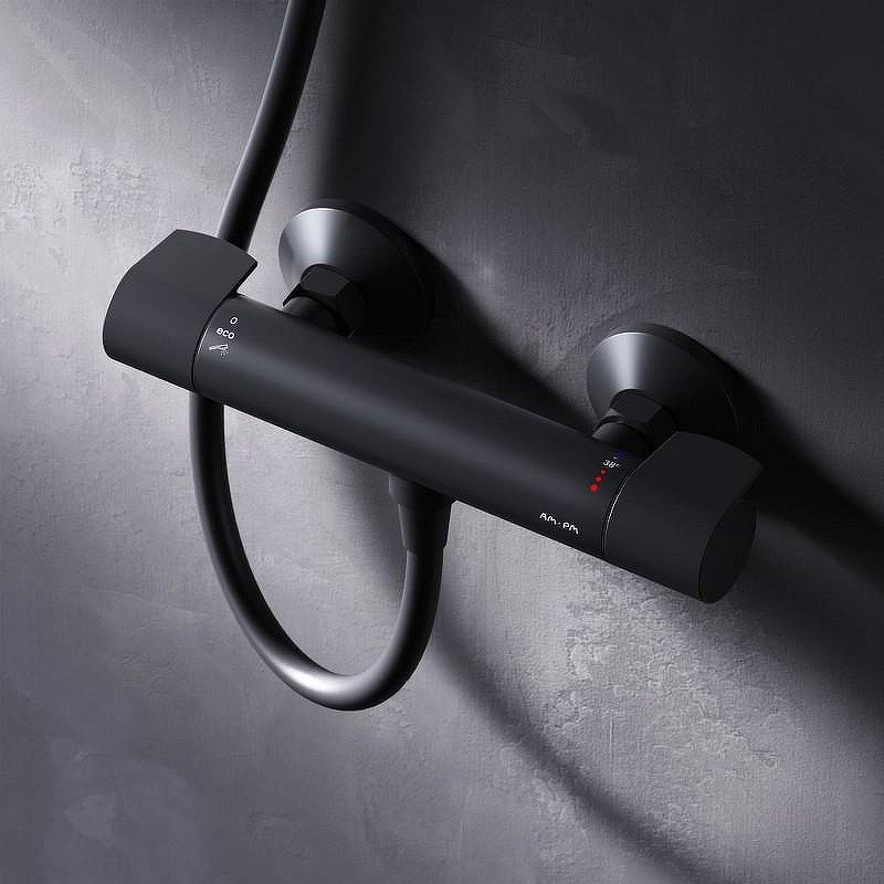 Смеситель для душа AM.PM X-Joy F85A40022 с термостатом Черный матовый