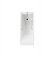 Чугунная ванна Vinsent Veron Tampa 170x70 VTP1707042H/VH0012GD-AS цвет Белый с квадратными золотыми ручками и антискользящим покрытием