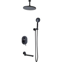 Душевая система Bronze de Luxe Scandi 14582/1B Черная матовая латунь встраиваемый