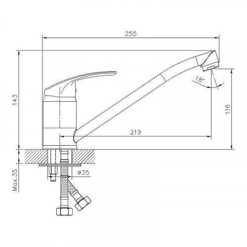 Смеситель для кухни Decoroom DR71018 Хром