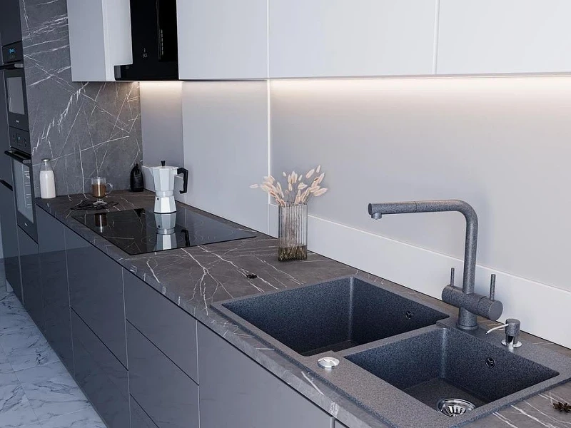 Кухонная мойка Emar Quartz 80 EMQ-2800.Q цвет Антрацит