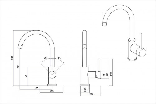 Смеситель для кухни Oulin OL-8006 цвет Хром