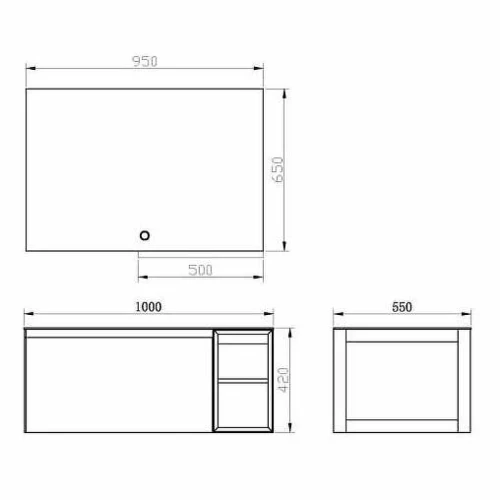 Тумба с раковиной Orans BC-V8101-1000 100 8101100W подвесная White МДФ / ЛДСП