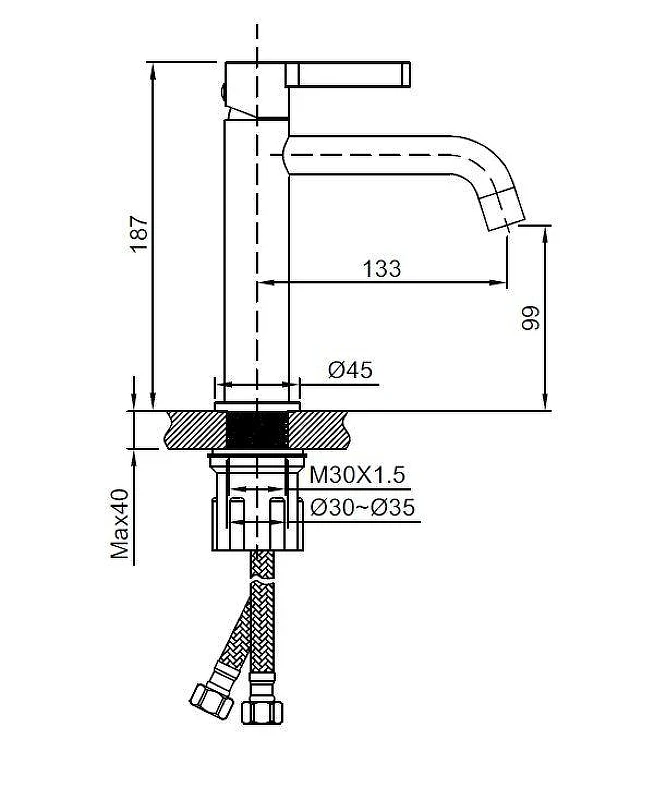 Смеситель для раковины Vincea Villa VBF-1VL1BG цвет Брашированное золото