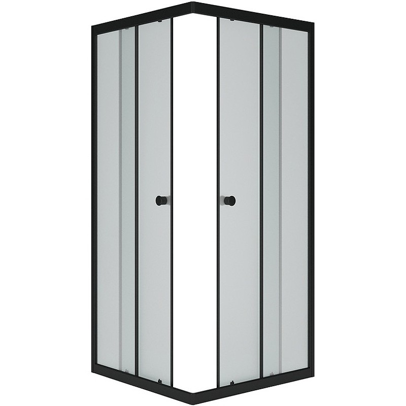 Душевой уголок Melodia della vita Square 90х90 MCNSQ9090MBk профиль Черный стекло матовое