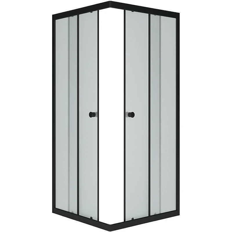 Душевой уголок Melodia della vita Square 90х90 MCNSQ9090MBk профиль Черный стекло матовое