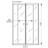 Душевой уголок Melodia della vita Square 90х90 MCNSQ9090MBk профиль Черный стекло матовое