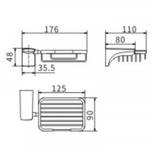 Мыльница CeramaLux Monelli 70005 Черная матовая