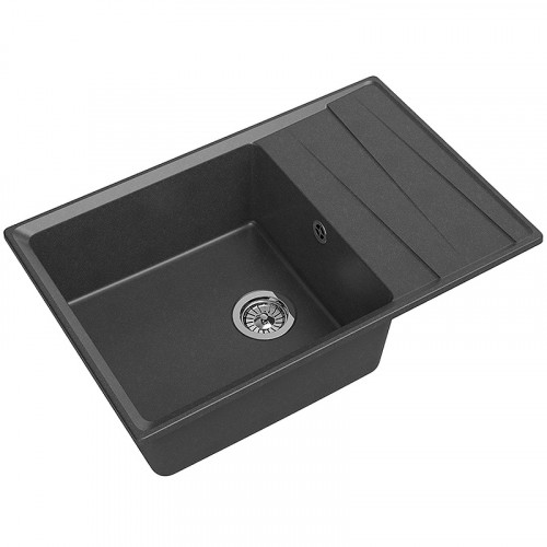 Кухонная мойка GranFest Level GF-LV-760L Графит искусственный камень (литьевой мрамор) встраиваемый