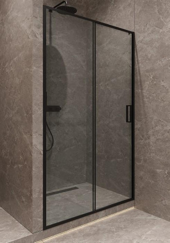 Душевая дверь Timo TD-150/03C-6 1500x1950 T04 раздвижная профиль Черный стекло прозрачное