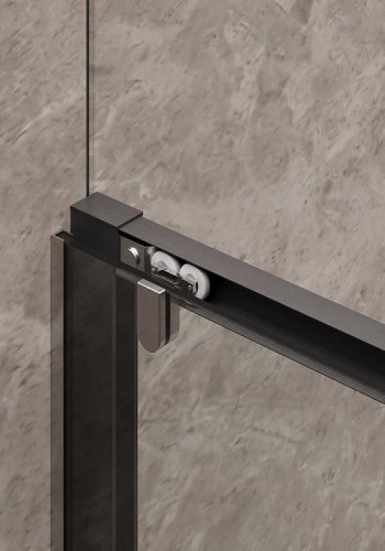 Душевая дверь Timo TD-150/03C-6 1500x1950 T04 раздвижная профиль Черный стекло прозрачное