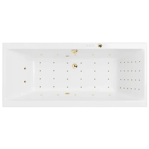 Акриловая ванна Excellent Pryzmat Slim 160x75 WAEX.PRY16S.NANO.GL цвет Белый с гидромассажем форсунки Золото
