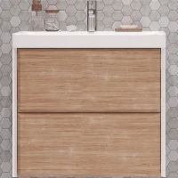 Тумба под раковину Velvex Gesso 70 tp.GES.9696.70.2Y подвесная Белая матовая Дуб сонома