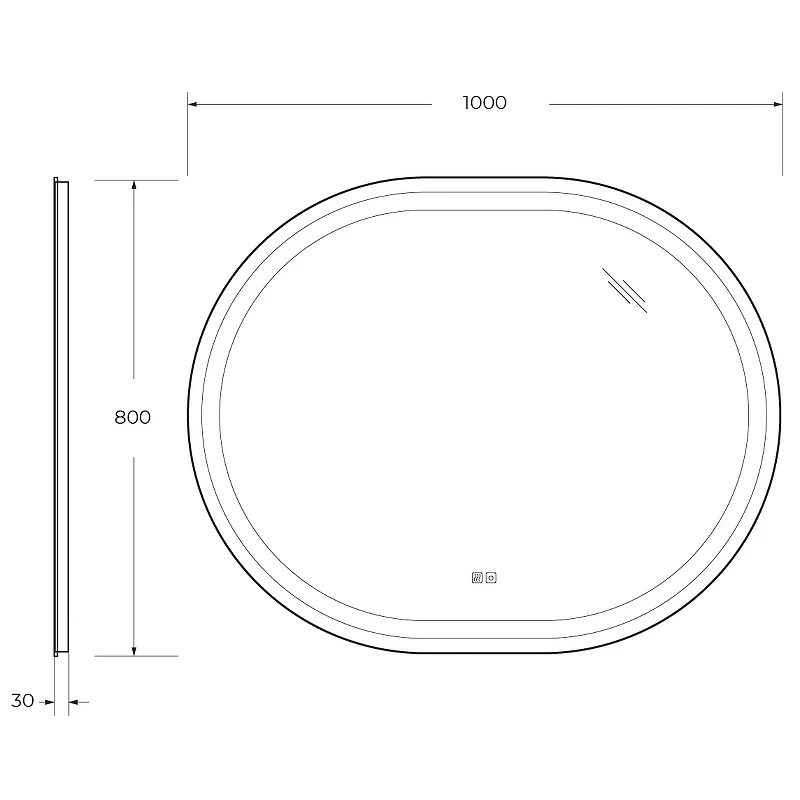 Зеркало Cezares Giubileo 100 CZR-SPC-GIUBILEO-1000-800-TCH-WARM с подсветкой с сенсорным выключателем и подогревом стекло